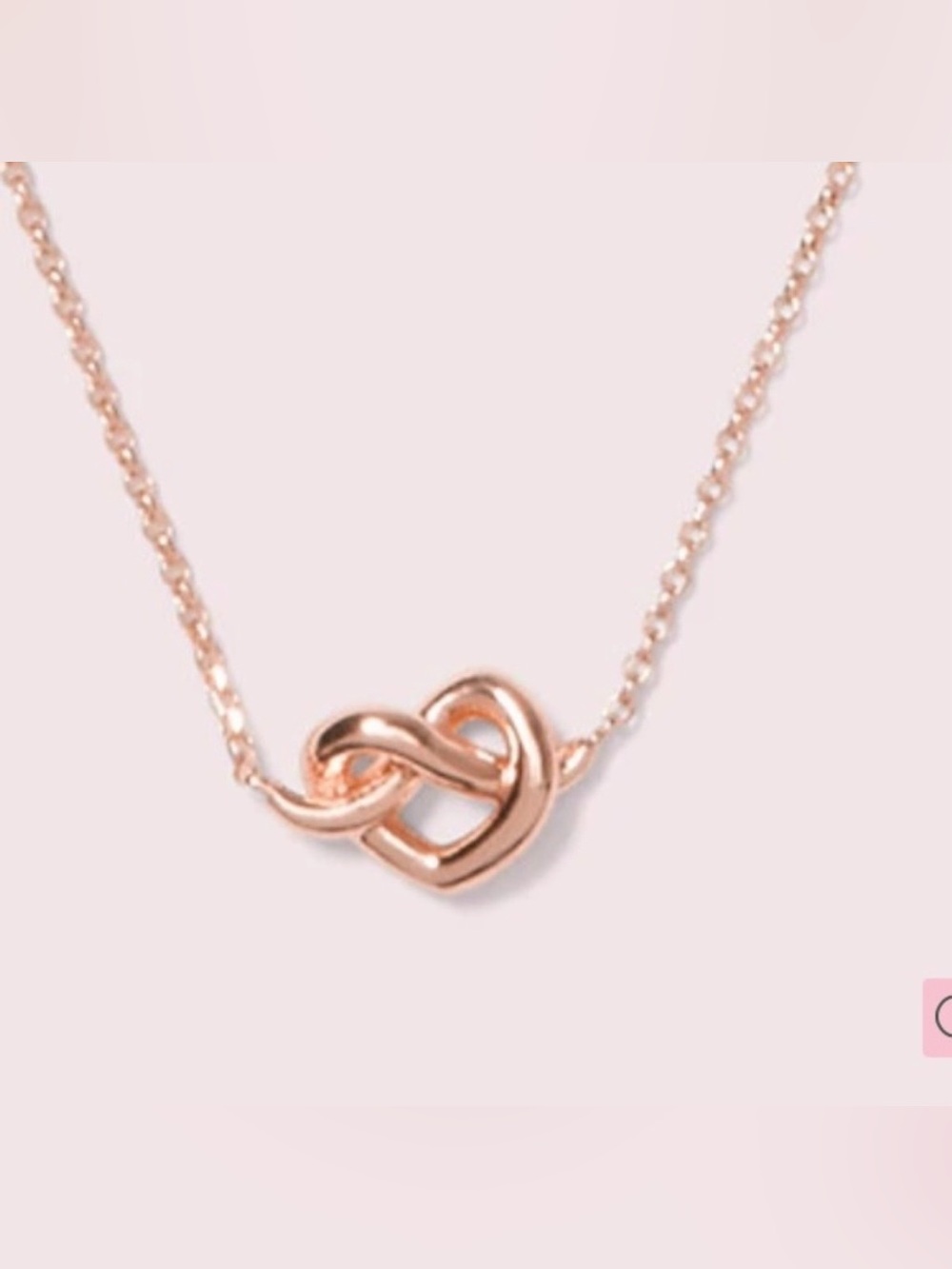 Kate Spade Loves Me Knot Mini Pendant Necklace Rose Gold NWT